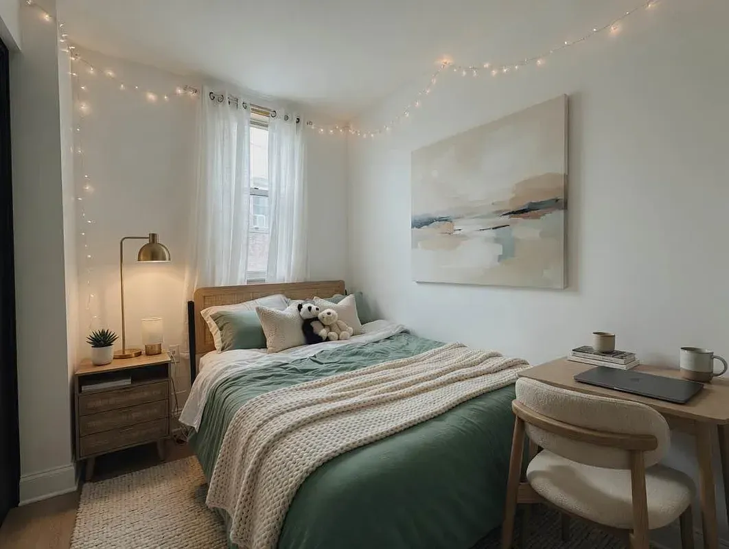 Two bedroom at 13 Saint Marks Place, bedroom with queen bed and window