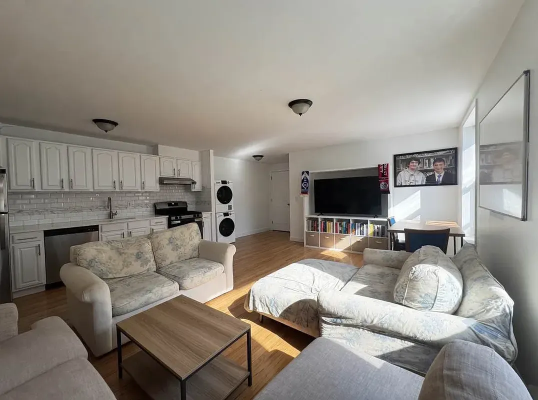 Four bedroom at 93 Avenue B, living room and open kitchen