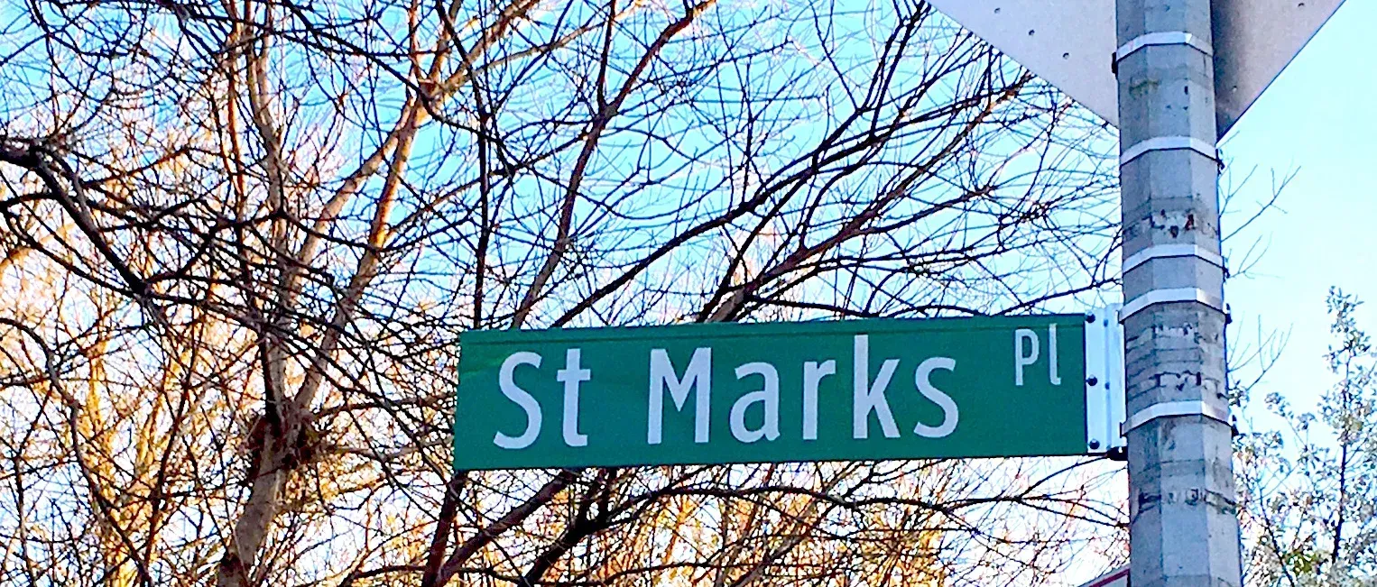 Saint Marks Place street sign near 33 Saint Marks Place